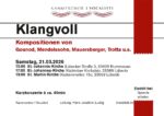 Klangvoll - Drei Kurzkonzerte mit Kompositionen von Gounod, Mendellsohn, Mauersberger, Trotta u.a.